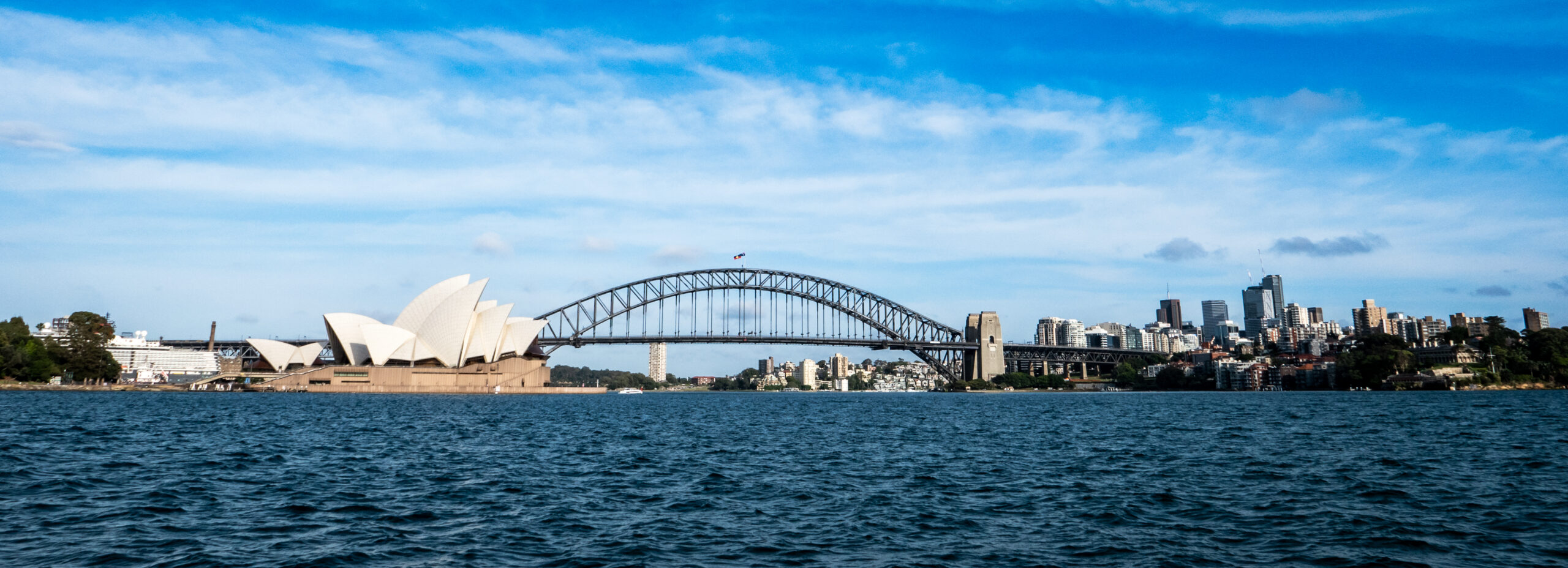 Sydney Harbour bridge and opera house On sunny day with blue skies