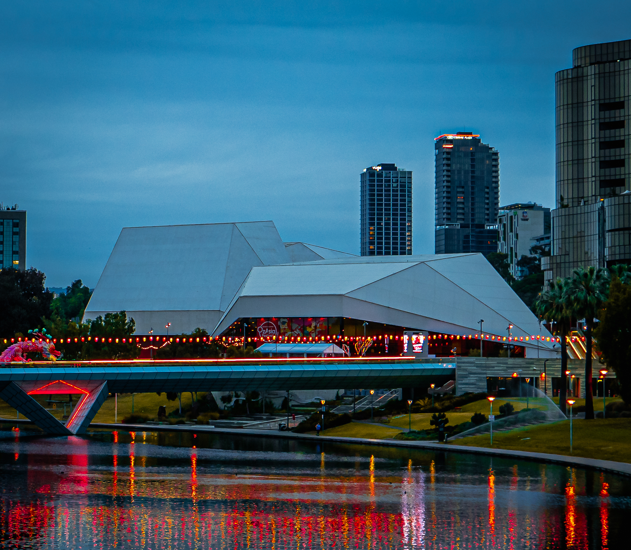 Adelaide Festival centre and city scape