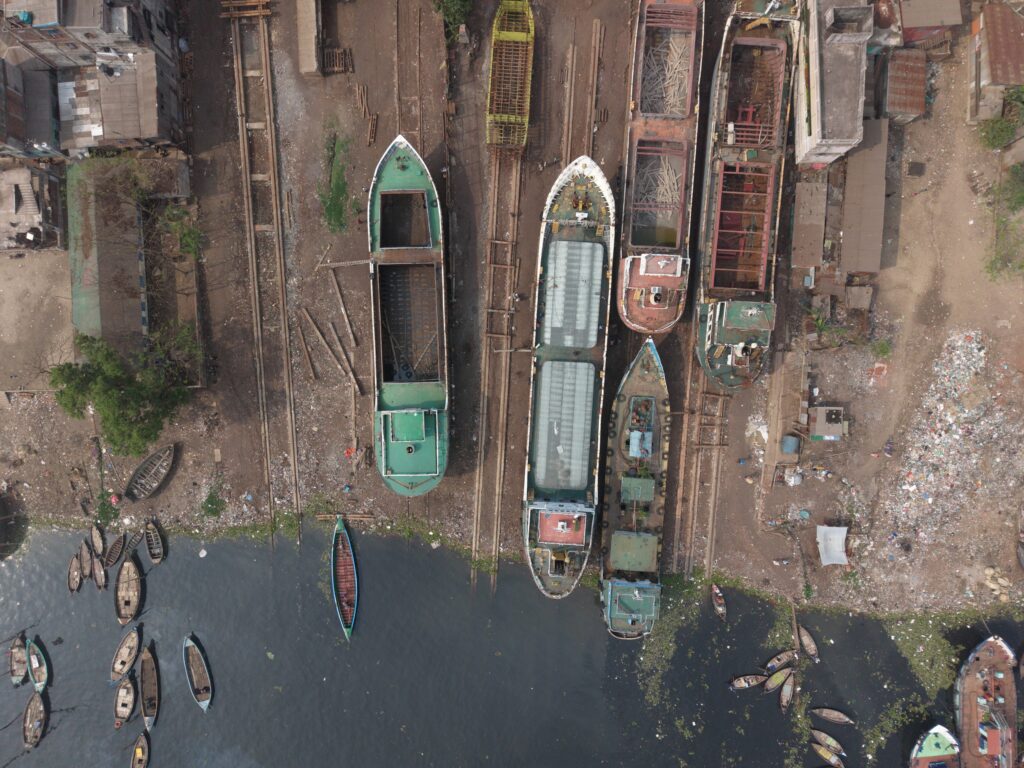 Overhead view of Docker Ghat Shipyards